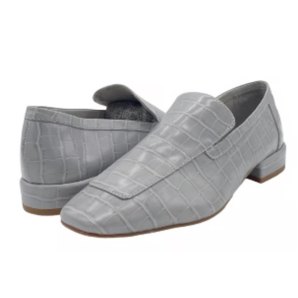 NEW JEFFREY CAMPBELL MARKO CROC EMBOSSED LOAFER IN GREY CROC SIZE 10 - Picture 7 of 16